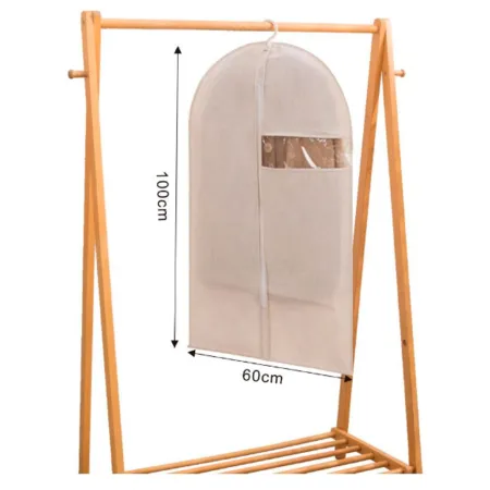 Tradineur - Funda de algodón para traje, incluye cremallera y ventana, transpirable, almacenamiento de ropa, abrigos, chaquetas, Tradineur - Funda de algodón para traje, incluye cremallera y ventana, transpirable, almacenamiento de ropa, abrigos, chaquetas,