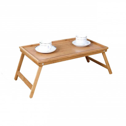 Mesa de bambú plegable color madera ideal para cualquier lugar del hogar mesita tamaño 50 x 30 x 22 cm (ancho x profundo x alto)