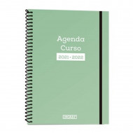 Agenda escolar 4º 2021/2022, tapa dura y goma, 1,5 x 16 x 21 cm, vista diaria, ideal para el curso escolar u oficina, bloc con calendario para anotaciones, color aleatorio