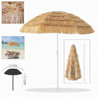 Sombrilla de playa coco con bolsa, jardín, exterior, camping, terraza, parasol estilo hawaiano, 180 x 195 cm