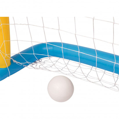 Portería waterpolo hinchable con pelota, 1,42 m x 76 cm. Portería inflable para piscina, flotante, deportes acuáticos, diversión, verano, familia, amigos