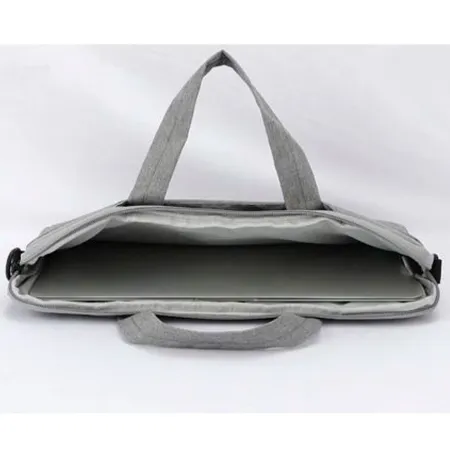 Tradineur - Bolsa para portátil de 13-14 pulgadas, bolso, maletín, bandolera, funda de tela impermeable con asas y correa de hom