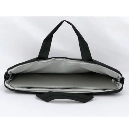 Tradineur - Bolsa para portátil de 13-14 pulgadas, bolso, bandolera, maletín, funda de tela impermeable con asas y correa de hom