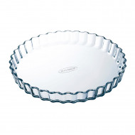 Ô Cuisine - Molde de vidrio rizado para tarta 1,3 litros, fuente de vidrio, 27 x 3,5 cm