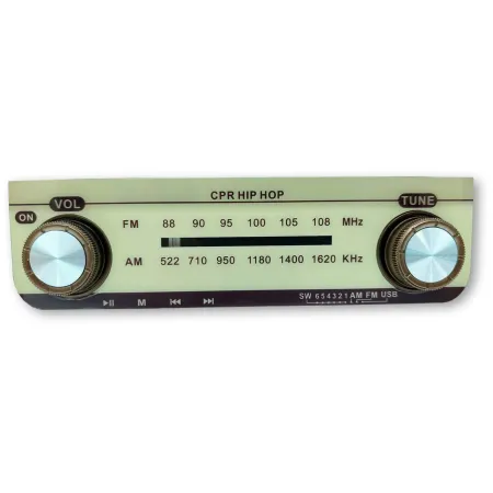 Tradineur - Radio vintage "Hip Hop" portátil - Bluetooth - Bandas AM/FM/SW - Batería recargable - Ranuras USB y TF - Antena retr