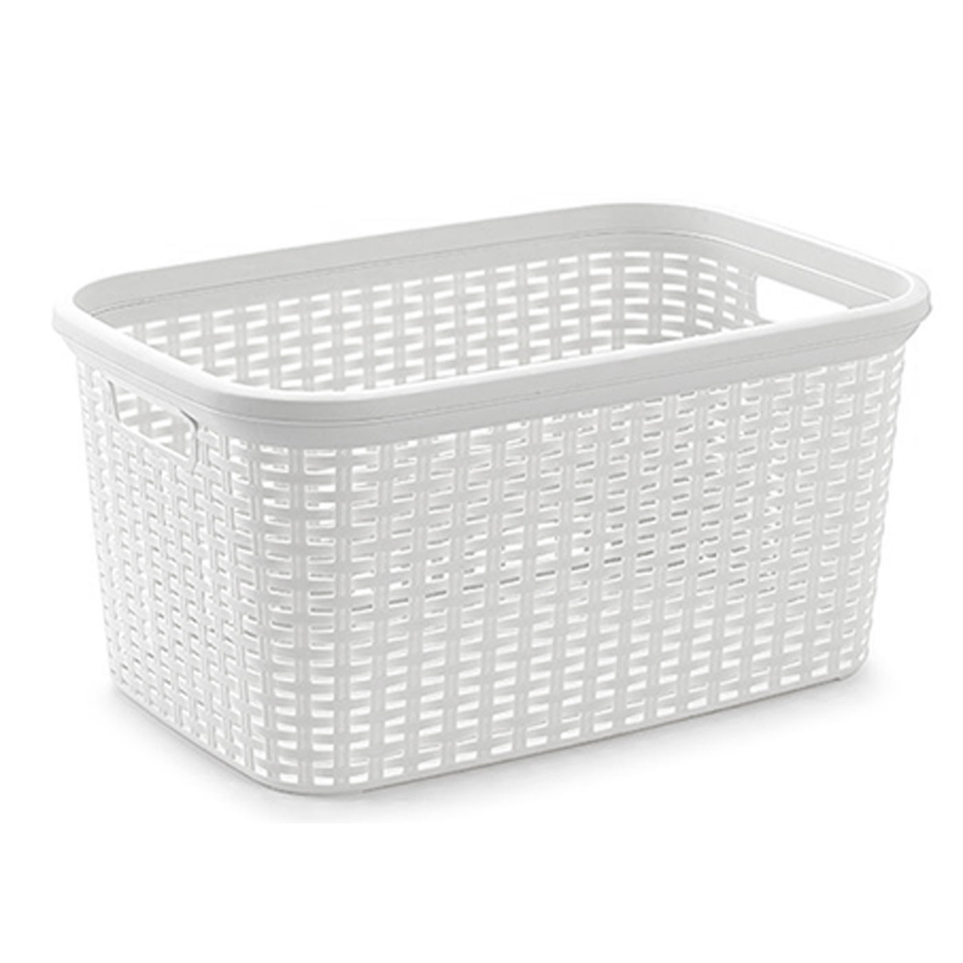 Plastic Forte - Cesta para la colada rattan de plástico con asas 26,5 x 53,5 x 36 cm, capacidad 35 litros, cesto organizador prendas ropa, lavandería, hogar, color aleatorio