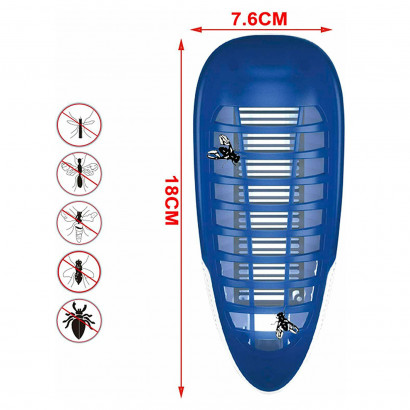 Lámpara antimosquitos eléctrica 4 W, 18 x 7,6 cm, luz atrapa mosquitos portátil con cepillo, trampa para matar insectos, moscas, polillas, uso doméstico, dormitorio, salón, camping