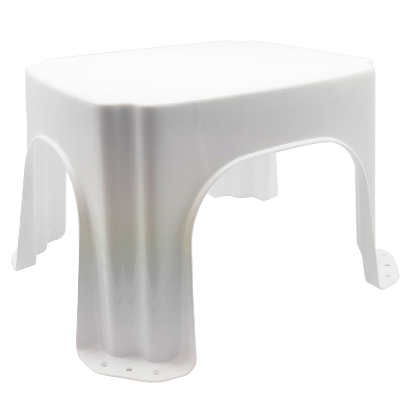 Taburete de plástico blanco 20,7 x 35,8 x 30,5 cm, banqueta, asiento con superficie antideslizante de 28,5 x 23,5 cm, escalón, peldaño alzador ligero para baño, cocina, hogar