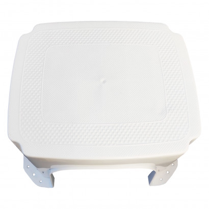 Taburete de plástico blanco 20,7 x 35,8 x 30,5 cm, banqueta, asiento con superficie antideslizante de 28,5 x 23,5 cm, escalón, peldaño alzador ligero para baño, cocina, hogar