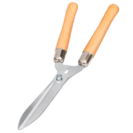 Tradineur - Tijera cortasetos con mango de madera, tijeras para podar a dos manos, cizalla para setos, hoja de 200 mm, jardinerí
