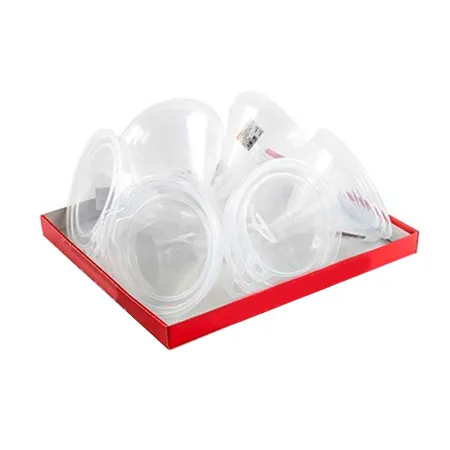 Set embudos de plástico resistente translúcido de distintos tamaños. Ideal para la cocina y diversos usos. 12 cm / 14 cm / 16 cm