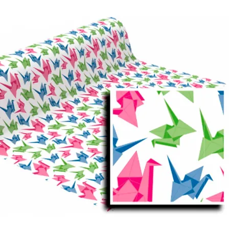 Tradineur - Bobina de papel de regalo, modelo Pájaros de Origami, hoja, lámina en rollo para envolver regalos, cumpleaños, Navid Tradineur - Bobina de papel de regalo, modelo Pájaros de Origami, hoja, lámina en rollo para envolver regalos, cumpleaños, Navid