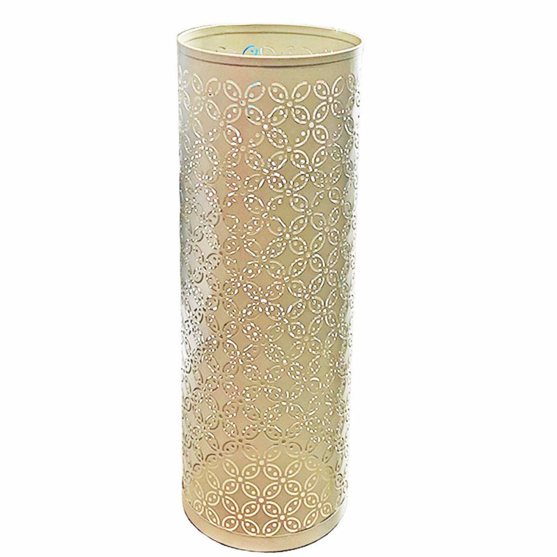 Paragüero cilíndrico de metal 42 x15 cm, soporte para paraguas redondo de hierro, diseño con flores, ideal tanto para el hogar c Paragüero cilíndrico de metal 42 x15 cm, soporte para paraguas redondo de hierro, diseño con flores, ideal tanto para el hogar c