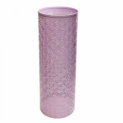 Paragüero cilíndrico de metal 42 x15 cm, soporte para paraguas redondo de hierro, diseño con flores, ideal tanto para el hogar c