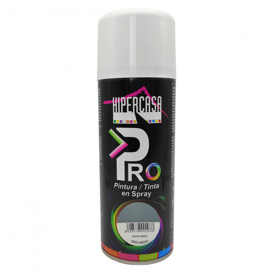 Hipercasa - Spray de pintura gris medio S5005-B80G, 400 ml, válido para multitud de superficies y materiales, uso en exterior y lugares bien ventilados 20 x 6,5 cm