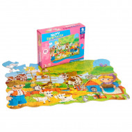 Puzzle infantil 45 piezas, rompecabezas para niños 44 x 31 cm, jigsaw puzzle a partir de 3 años, construcción, animales de granja, dinosaurios... modelo aleatorio