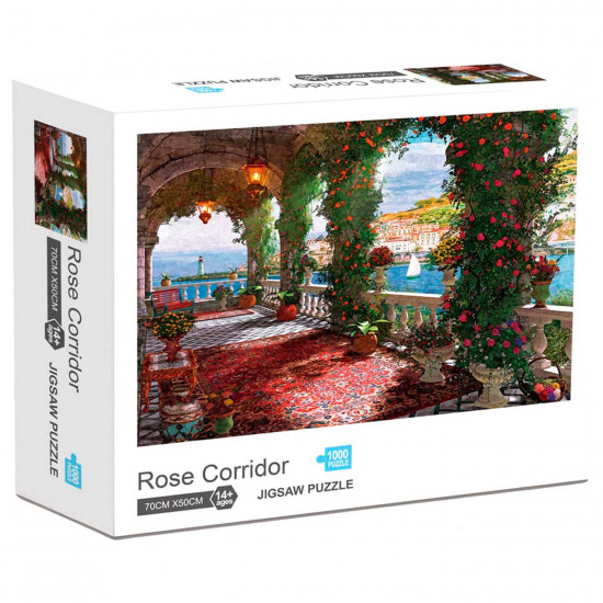 Puzzle 1000 piezas Rose Corridor, rompecabezas clásico para adultos 70 x 50 cm, jigsaw puzzle a partir de 14 años, juego educativo, reto creativo, paisaje decorativo, aficiones