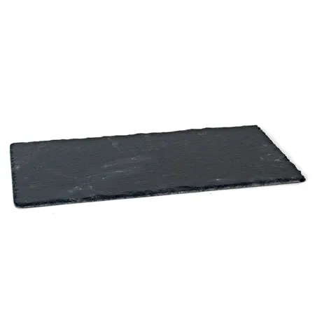 Pack de 6 bandejas de pizarra rectangulares 30 x 15 cm. Platos llanos, tablas de piedra natural para servir alimentos, quesos, a