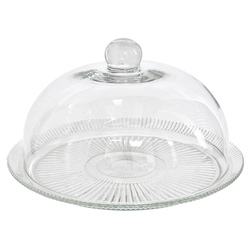 Quesera redonda con base y tapa de cristal 33 x 21 cm, recipiente, soporte, plato, cúpula de cristal transparente para tarta, pa Quesera redonda con base y tapa de cristal 33 x 21 cm, recipiente, soporte, plato, cúpula de cristal transparente para tarta, pa
