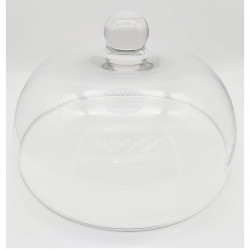 Quesera redonda con base y tapa de cristal 33 x 21 cm, recipiente, soporte, plato, cúpula de cristal transparente para tarta, pa