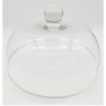 Quesera redonda con base y tapa de cristal 33 x 21 cm, recipiente, soporte, plato, cúpula de cristal transparente para tarta, pa