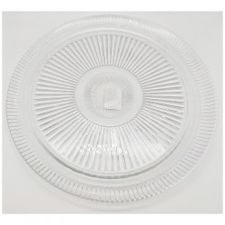 Quesera redonda con base y tapa de cristal 33 x 21 cm, recipiente, soporte, plato, cúpula de cristal transparente para tarta, pa