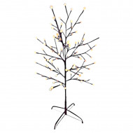 Árbol decorativo con bolas, 150 luces LED, luz cálida, uso exterior, 8 funciones, 180 cm, metal y plástico, decoración de navidad, festiva, hogar