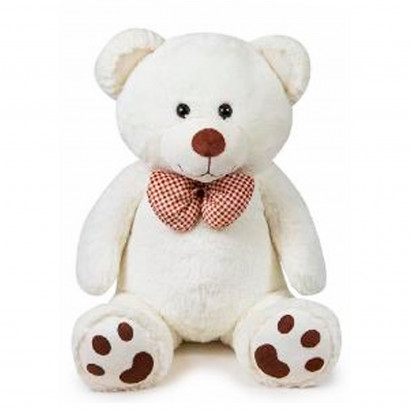 Toinsa - Oso de peluche con lazo, grande, regalo para niños o novia, navidad, san valetín, colores aleatorios blanco o marrón, dimensiones 60  x 35  x 25 cm