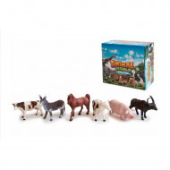 Toinsa - Animales de granja aleatorio, juguetes, figuras de vaca, burro, caballo, cerdo, etc. animal world, educativo, aprendizaje,  dimensiones aproximadas 13 x 11 x 5 cm