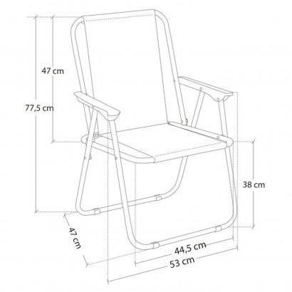 Silla de playa plegable de hierro y loneta de 53 x 46 x 75 cm. Asiento para playa o campo con divertido diseño de lona. Asiento plegable para descanso.