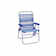 Silla de playa plegable de hierro y loneta de 57 x 50 x 88 cm. Asiento para playa o campo con divertido diseño de lona. Asiento plegable para descanso.