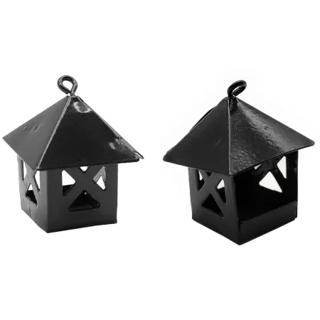 Tradineur - Pack de 2 faroles para Belén, metal, adornos para nacimiento, pesebre, Navidad, decoración tradicional, fabricado en Tradineur - Pack de 2 faroles para Belén, metal, adornos para nacimiento, pesebre, Navidad, decoración tradicional, fabricado en