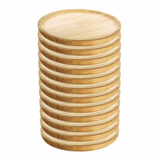 Artema - Pack de 12 platos de madera especial para pulpo, de 13,8 cm de diámetro, para el hogar o hostelería. Set de 12 recipientes para servir comida, para carnes, embutidos, quesos...