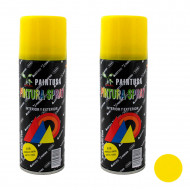 Montoro - Pack 2 botes de pintura en spray amarillo limón A18 200 ml, válido para multitud de superficies de interior y exterior