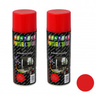 Montoro - Pack de 2 botes de pintura en spray rojo vivo A04 400 ml, válido para multitud de superficies de interior y exterior