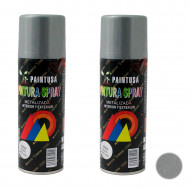 Montoro - Pack de 2 botes de pintura en spray color plata M303, 200 ml, válido para multitud de superficies de interior y exterior