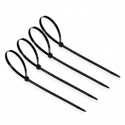 Pack de 40 bridas de nylon negro, bridas para cables, organizador, bloqueo, fijación, dimensiones 30 x 0.36 cm