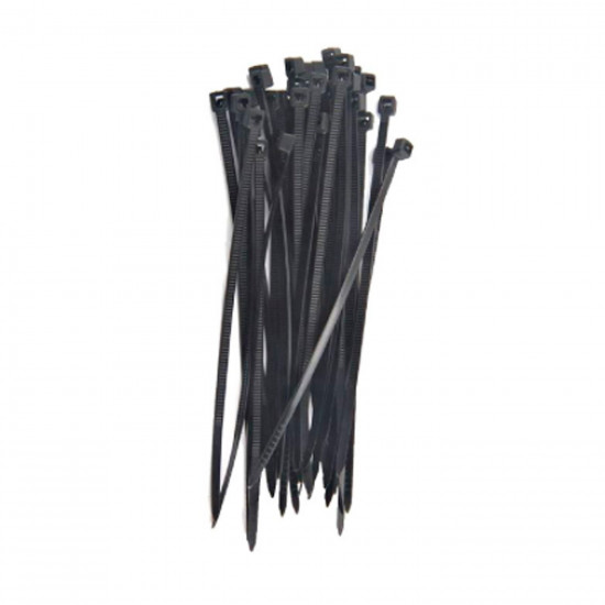 Pack de 40 bridas de nylon negro, bridas para cables, organizador, bloqueo, fijación, dimensiones 20 x 0.36 cm