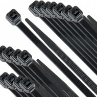 Pack de 40 bridas de nylon negro, bridas para cables, organizador, bloqueo, fijación, dimensiones 20 x 0.36 cm