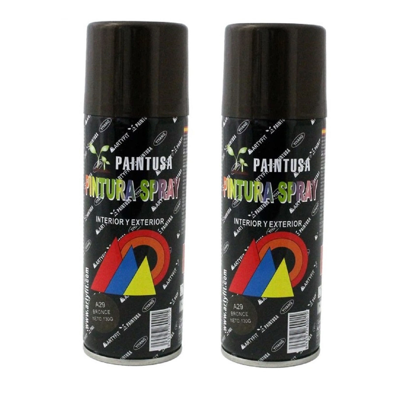 Montoro - Pack 2 botes de pintura en spray bronce A29 400 ml, válido para multitud de superficies de interior y exterior