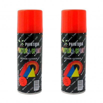 Montoro - Pack de 2 botes de pintura en spray naranja A03, 200 ml, válido para multitud de superficies de interior y exterior