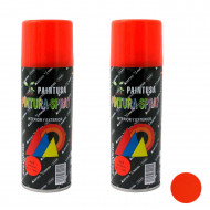 Montoro - Pack de 2 botes de pintura en spray naranja A03, 200 ml, válido para multitud de superficies de interior y exterior