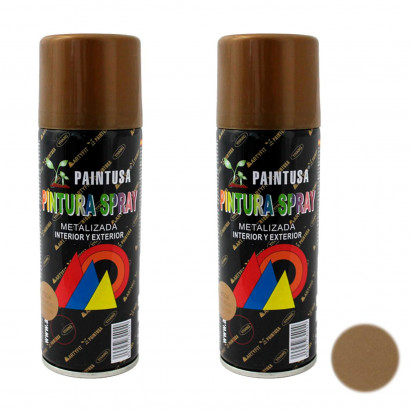 Montoro - Pack 2 botes de pintura en spray oro rojo M304 200 ml, válido para multitud de superficies de interior y exterior