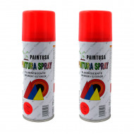 Montoro - Pack de 2 botes de pintura en spray rojo fluorescente, F203, 200 ml, válido para multitud de superficies de interior y exterior