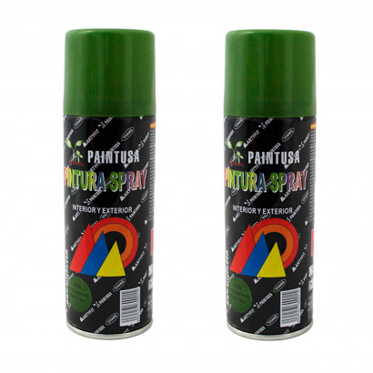 Montoro - Pack de 2 botes de pintura en spray verde máquina A38, 200 ml, válido para multitud de superficies de interior y exterior