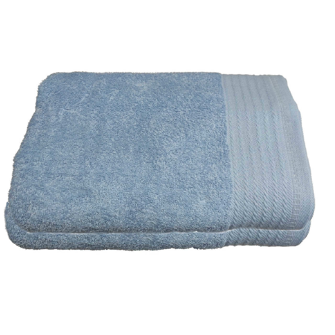 Pack 2  toallas de baño fabricada con algodón de calidad color azul celeste 50 x 100 cm toalla ducha suave al tacto rápido secado