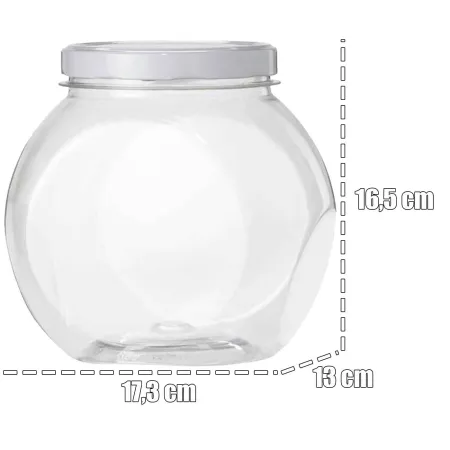 Tradineur - Tarro de plástico - Incluye tapa metálica - Ideal para la conservación de tus alimentos - Capacidad de 2,1 Litros - Tradineur - Tarro de plástico - Incluye tapa metálica - Ideal para la conservación de tus alimentos - Capacidad de 2,1 Litros -