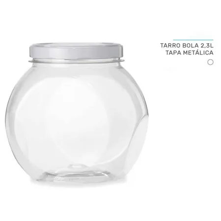 Tradineur - Tarro de plástico - Incluye tapa metálica - Ideal para la conservación de tus alimentos - Capacidad de 2,1 Litros - Tradineur - Tarro de plástico - Incluye tapa metálica - Ideal para la conservación de tus alimentos - Capacidad de 2,1 Litros -