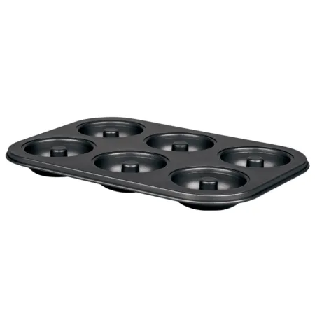 Tradineur - Molde para donuts con 6 cavidades, acero antiadherente, bandeja para hornear rosquillas, repostería, postres, 26,3 x Tradineur - Molde para donuts con 6 cavidades, acero antiadherente, bandeja para hornear rosquillas, repostería, postres, 26,3 x
