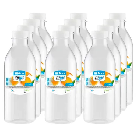 Tradineur - Pack de 12 botellas de plástico con tapa - Ideal para la conservación de tus alimentos - Capacidad de 0,75 Litros - Tradineur - Pack de 12 botellas de plástico con tapa - Ideal para la conservación de tus alimentos - Capacidad de 0,75 Litros -